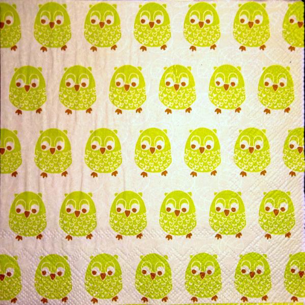 090 Owls - 3-ply (grün) - Ihr